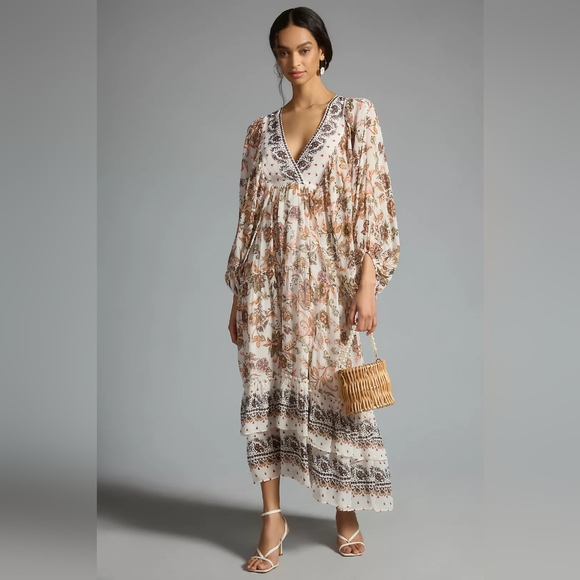 Anthropologie Dresses & Skirts - Anthropologie V-neck Longsleeve Maxi Dress